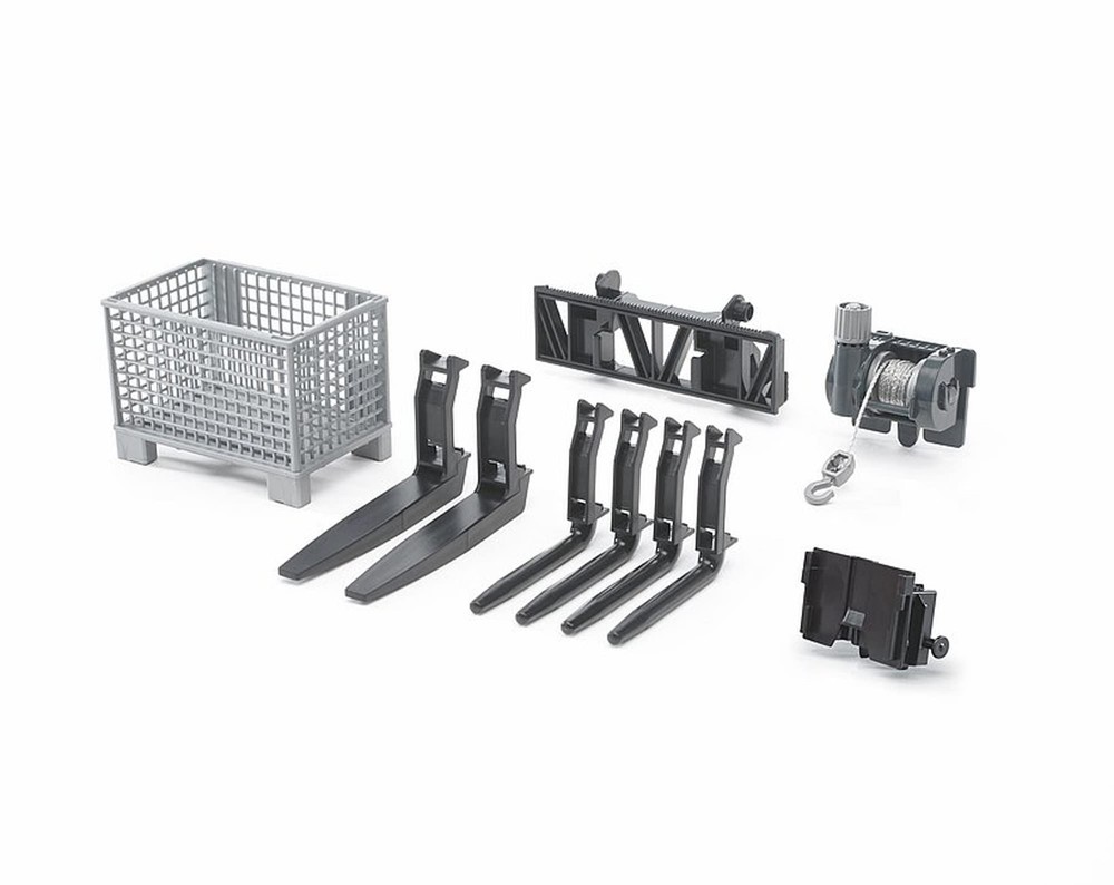 Bruder Pallet, Cable Winch and Forks Accessory Set