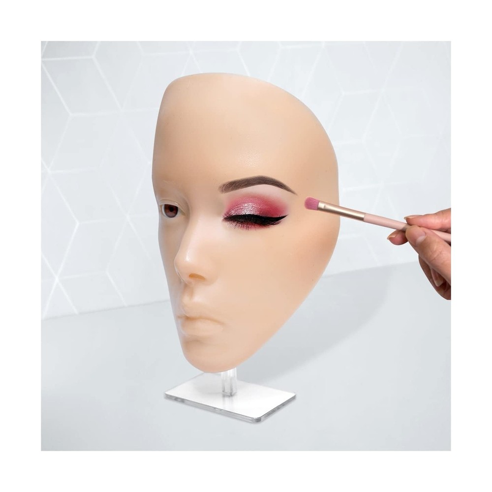 Makeup Mannequin Practice Face Board, Reusable Silicone Makeup Practice Face/...
