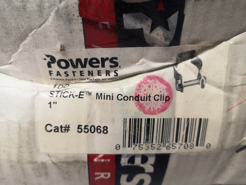 Powers Mini Conduit Clip 1" Stick-E 55068 (100 PER BOX)