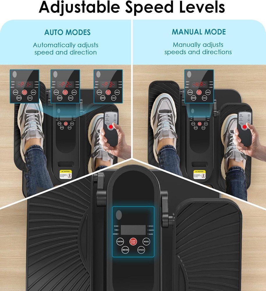 - Quiet Motorized Leg Exerciser with Smart Remote, 12-Speed Manual Programs A...