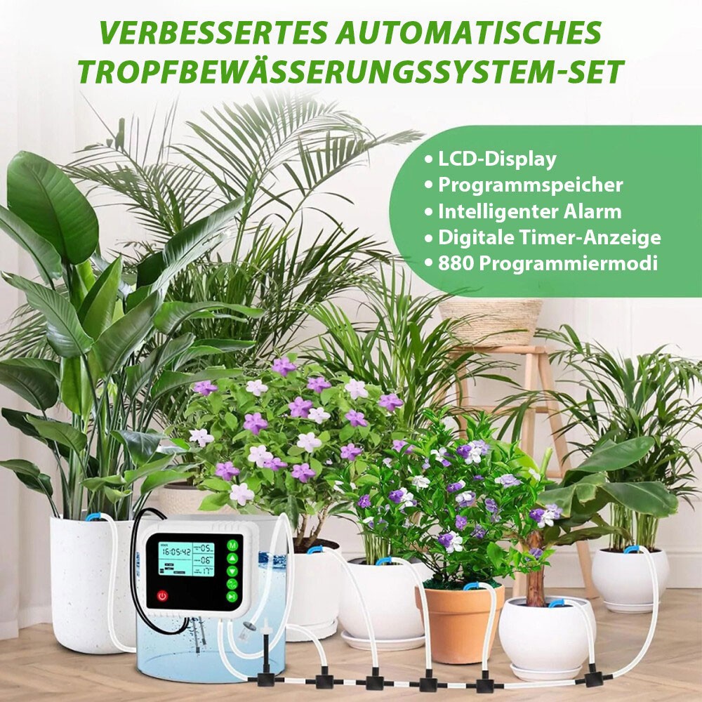 Programmable Automatic Irrigation System Automatic Plant Watering 15Drippers 15m