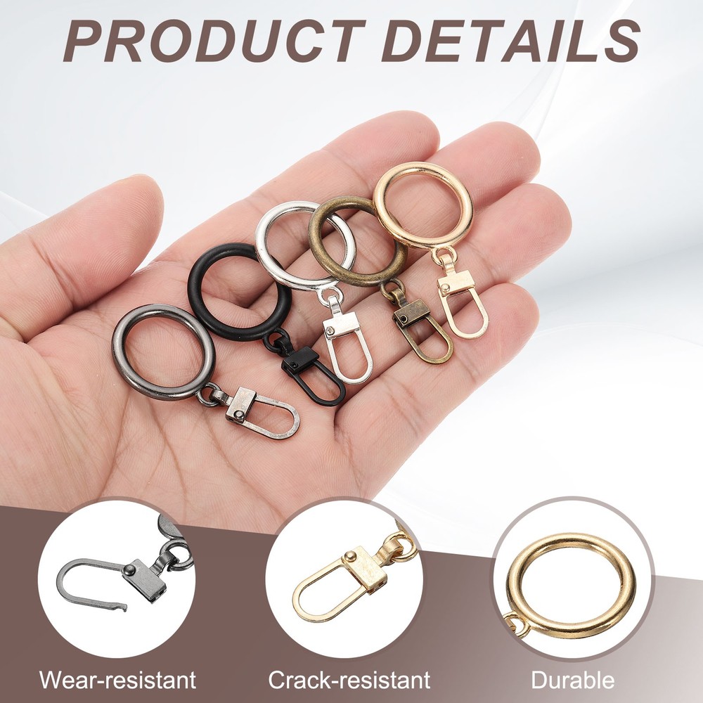 16 Pcs Zipper Pull, 1.77 Inch Metal 8 Type Zip Puller Zipper, Gold