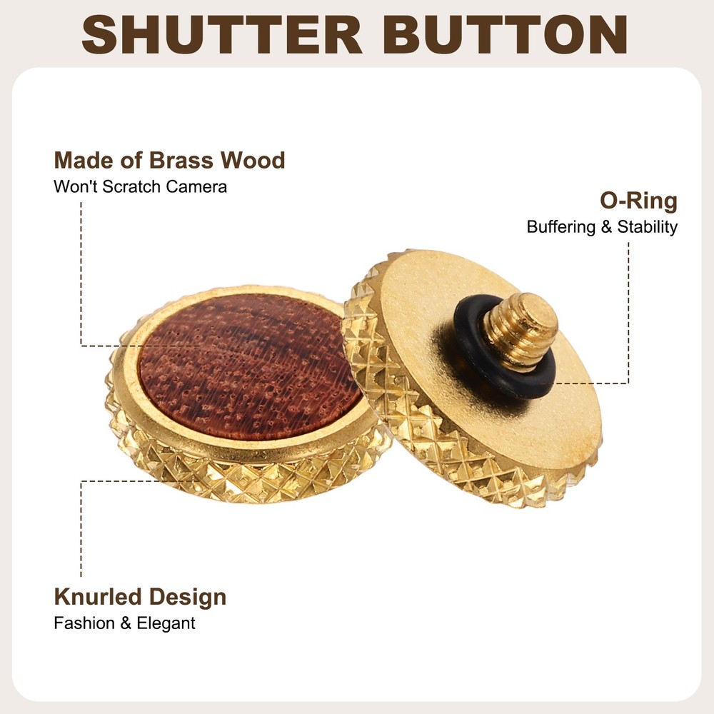 2Pcs Shutter Button (Light Brown) Camera Soft Release Button Threaded, for Fuji