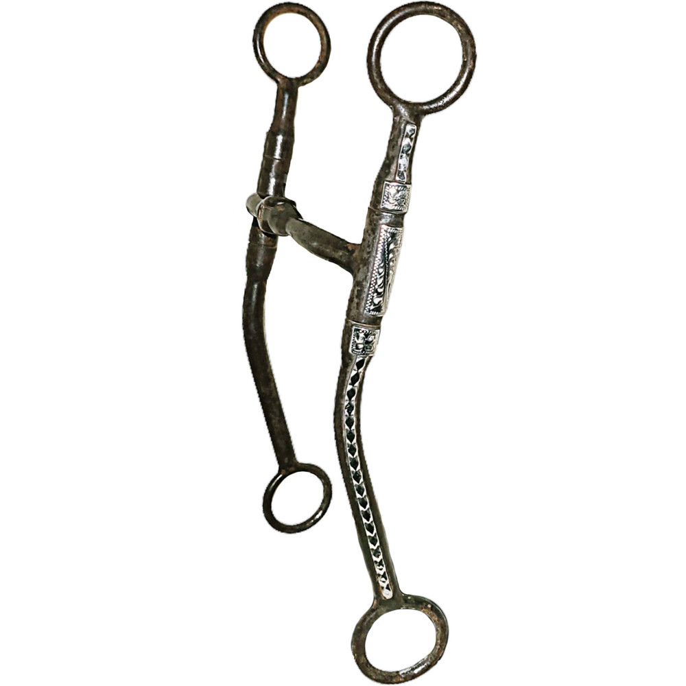 Ray Maheu Mahue Engraved Sterling Silver Dotted Dot Hinged Mouth Snaffle Bit