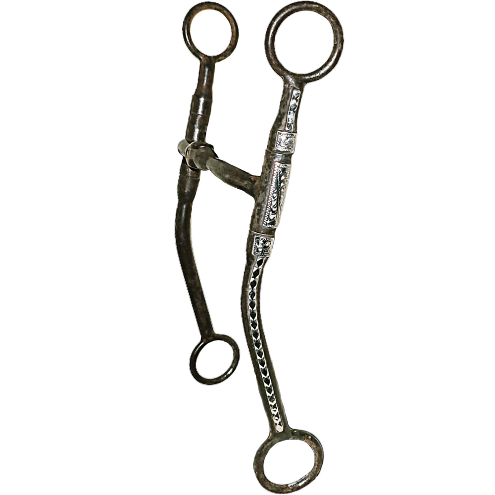 Ray Maheu Mahue Engraved Sterling Silver Dotted Dot Hinged Mouth Snaffle Bit