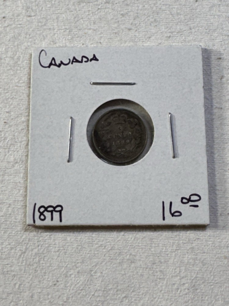 1899 Canada 5 Cents Small Silver Coin