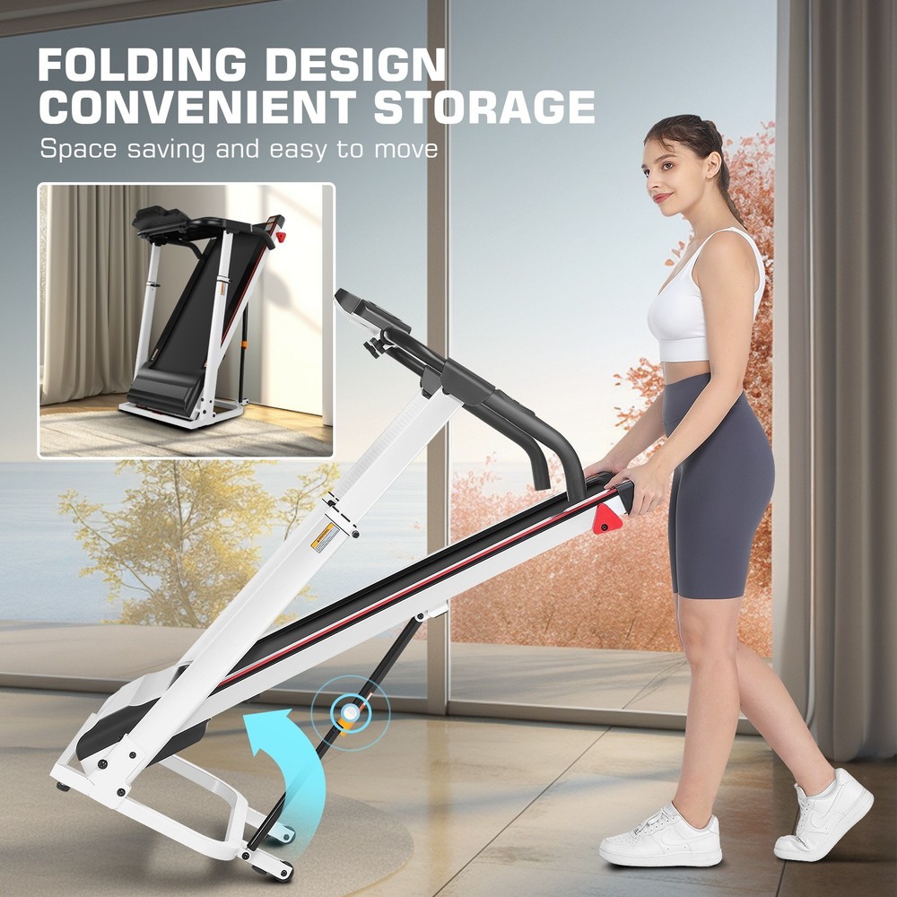 3.5HP Electric Treadmill Pad 7.5MPH Treadmill Machine Multi-Function LED Display