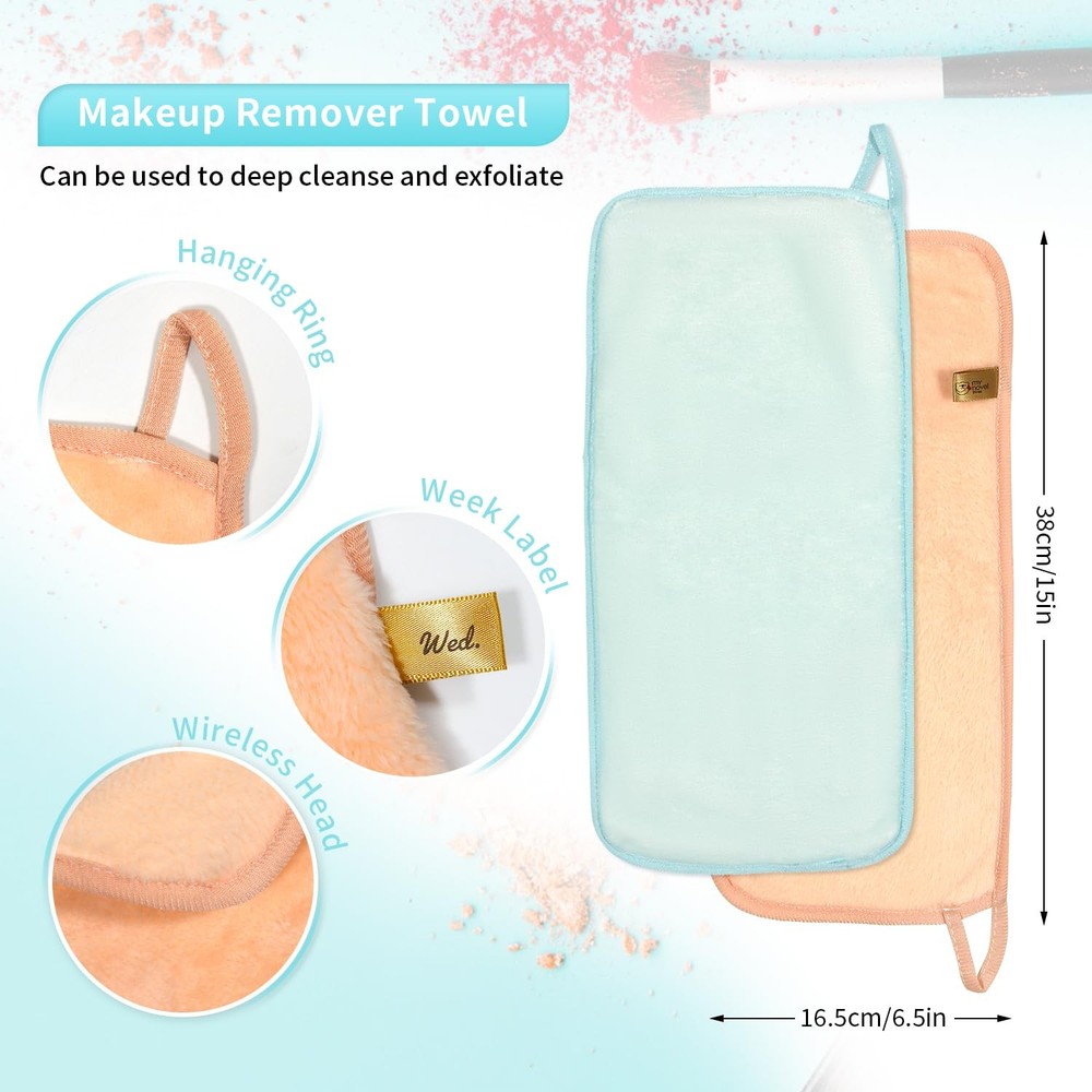 7 Day Set Reusable Makeup Remover Towels