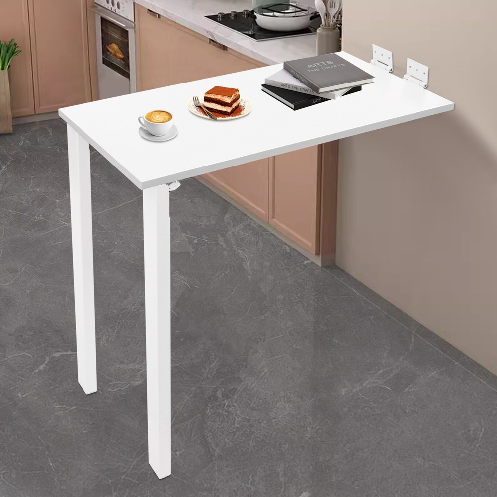 White Wall Mounted Folding Table Wood Folding Dining Table Folding Table