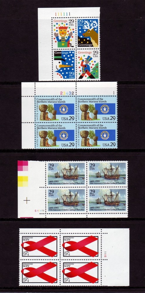 1993 COMMEMORATIVE PLATE BLOCK YEAR SET. (20) DIFFERENT. SCV $61