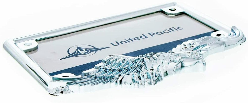 United Pacific 50118 Chrome Eagle Motorcycle License Plate Frame - 1 Unit