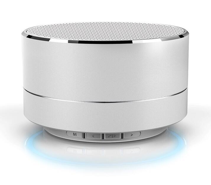 Mini Brushed Metal Bluetooth Speaker with Reflective LED Light A10