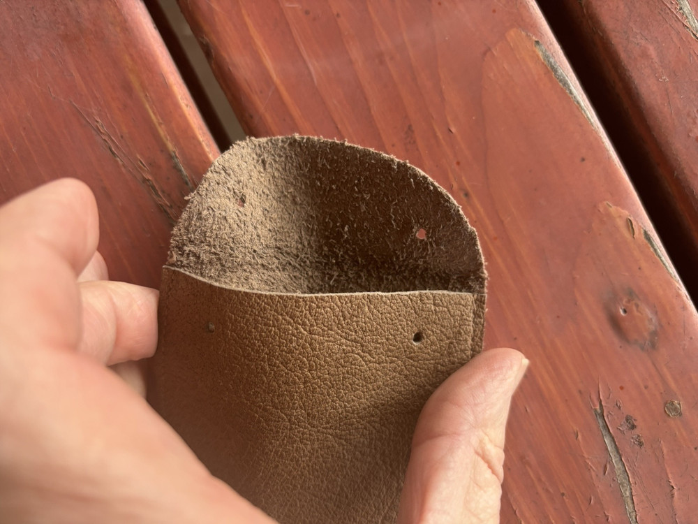 Original German WWII Tan Leather Case for Identification Tag