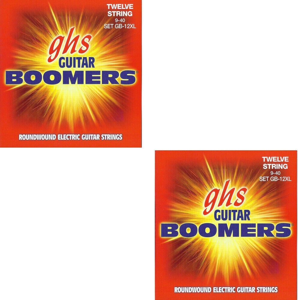 GHS Boomers Guitar Strings 2 Sets 12-String Electric Extra Light Roundwound 9-40