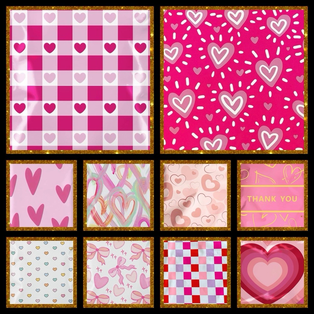 Poly Mailers Heart Assortment 14x19 Inches