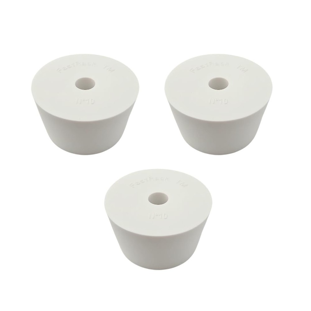 Drilled Rubber Stopper (#10-3 Pieces) | Solid Rubber Stopper Bungs for Use with