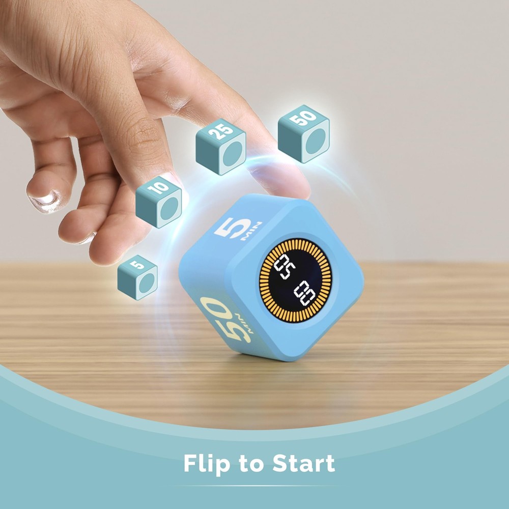 Pomodoro Timer – Visual Cube with 5/10/30/60 Min Presets, Countdown Ring & Co...