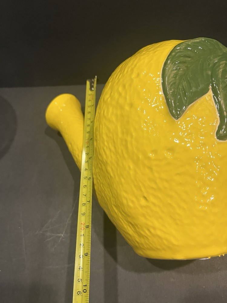 Hand Painted Lemon Shaped Pitcher 9”