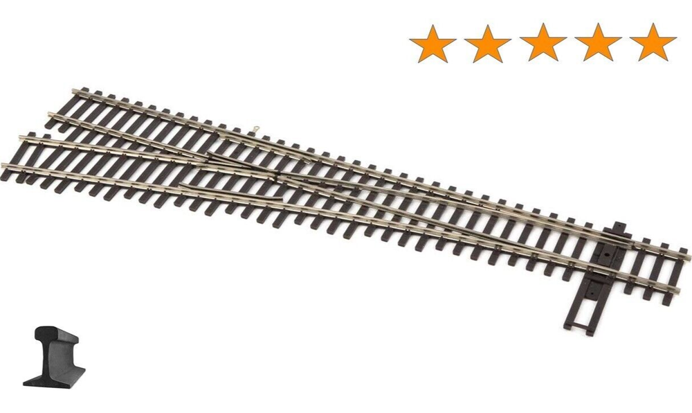Walthers HO Scale ~ Code 83 Nickel Silver DCC Friendly #5 Turnout Left ~ 83015