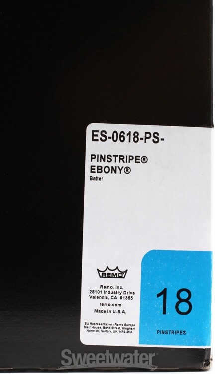 Remo Ebony Pinstripe Drumhead - 18"
