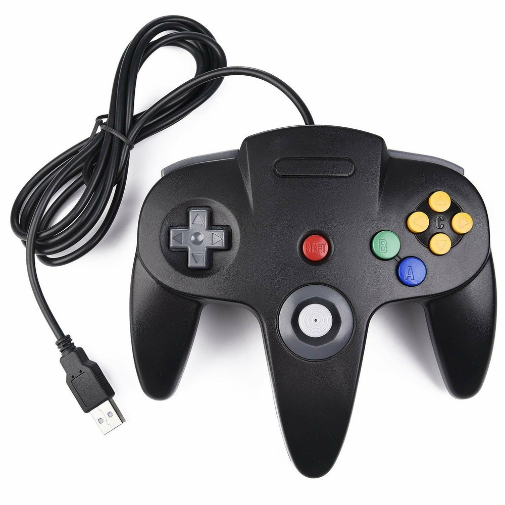 Black Gray NEW Wired Nintendo 64 N64 USB Controller For PC & Mac Computer Game