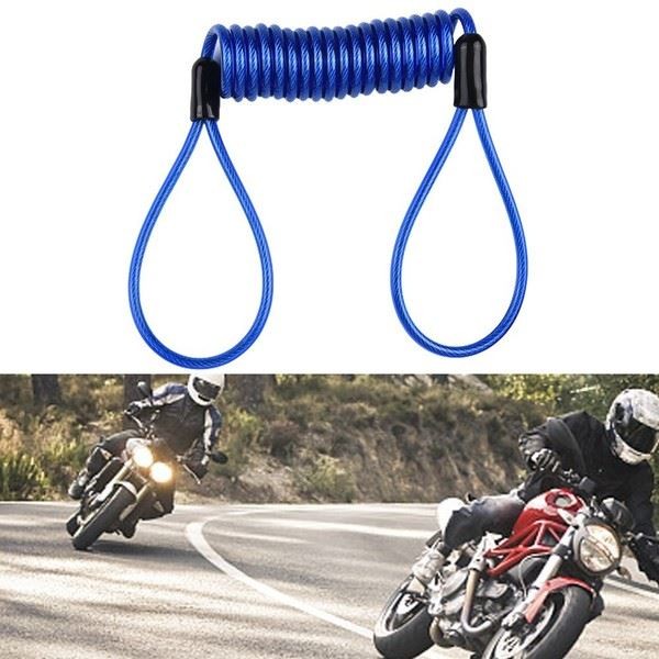 1* Disc Lock Reminder Cable Helmet Disc Brake Lock Blue Security Cable Coil
