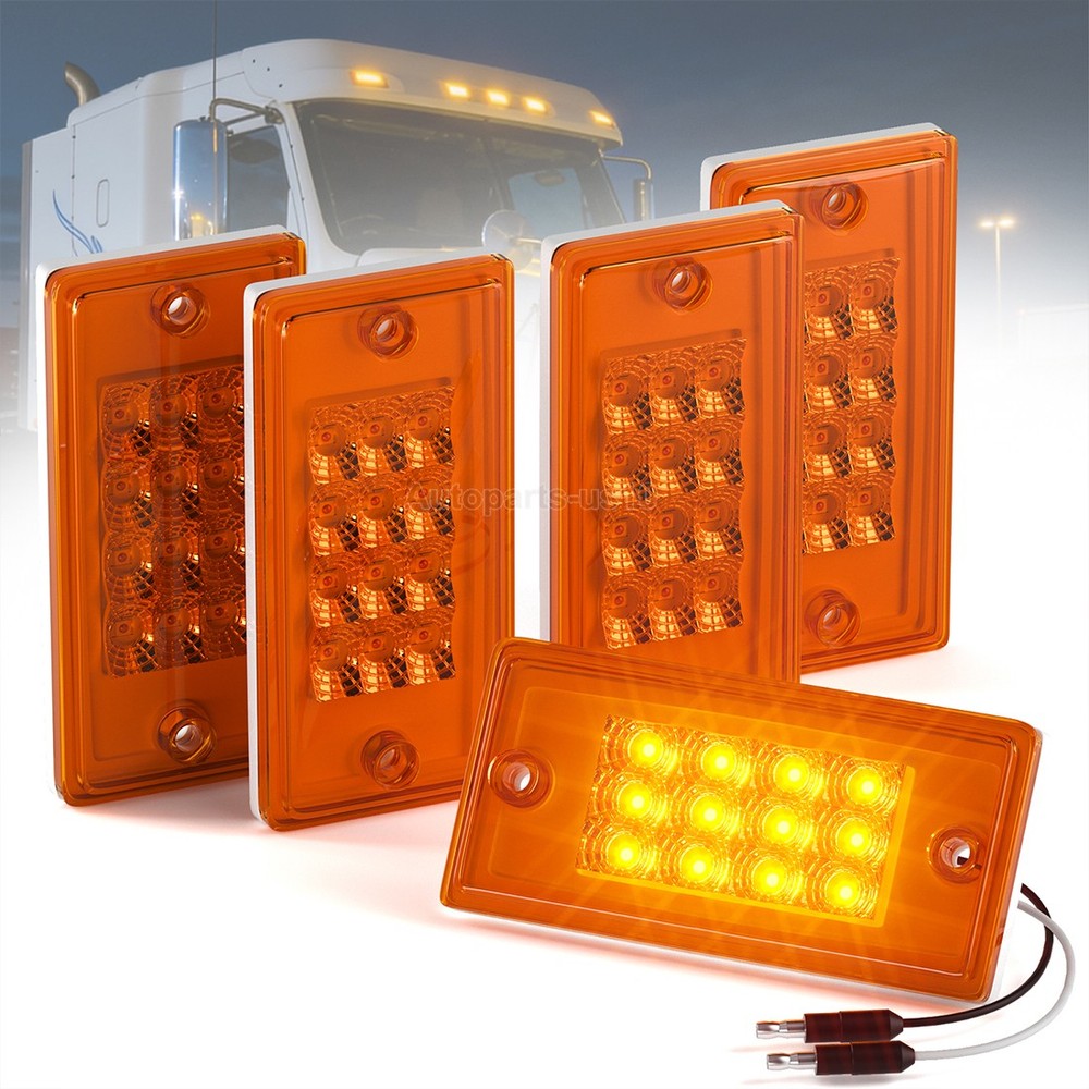 5PCS Amber LED Cab Roof Marker Lights for Freightliner 564.46072 22-51942-000