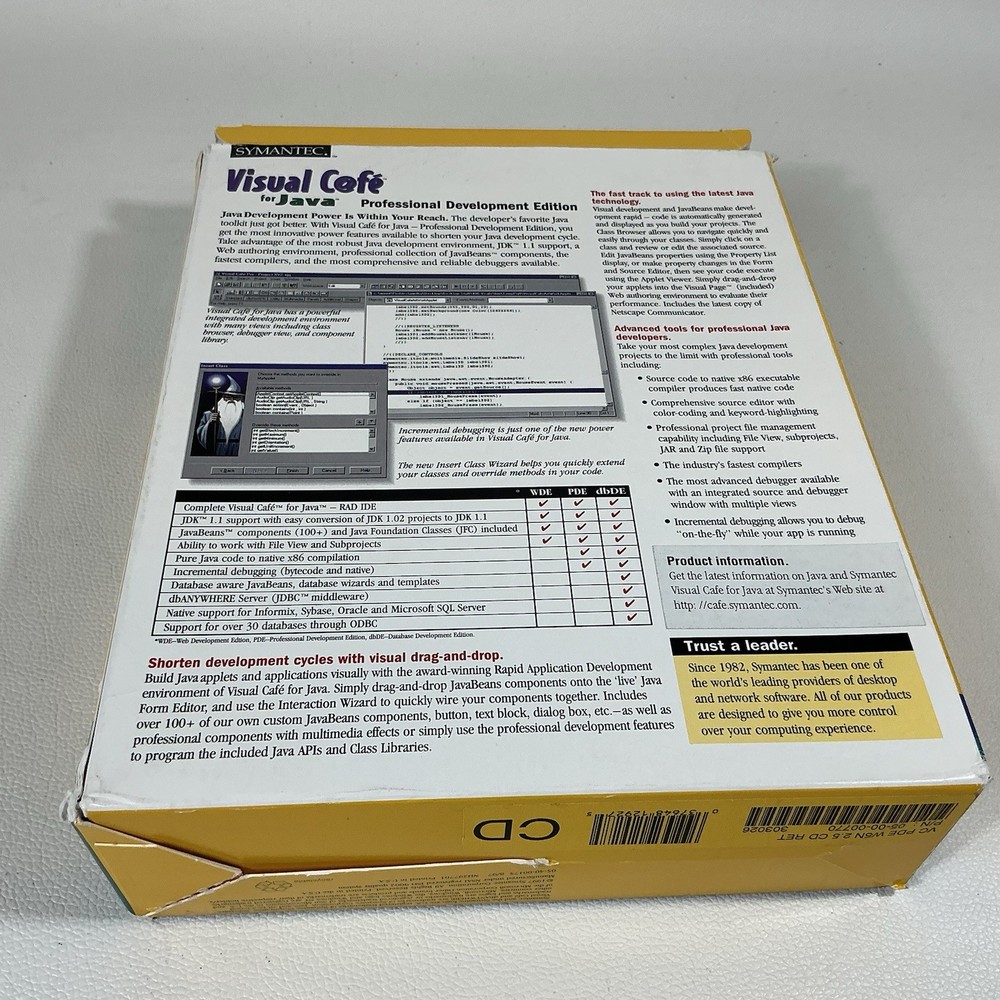 Visual Cafe 2.5 Professional Development + Manual PC CD create Java Windows 95