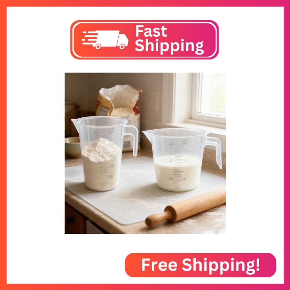 Multi-Purpose Measuring Cup Set - 1/2 Cup BPA-Free Unbreakable Plastic - Stackab