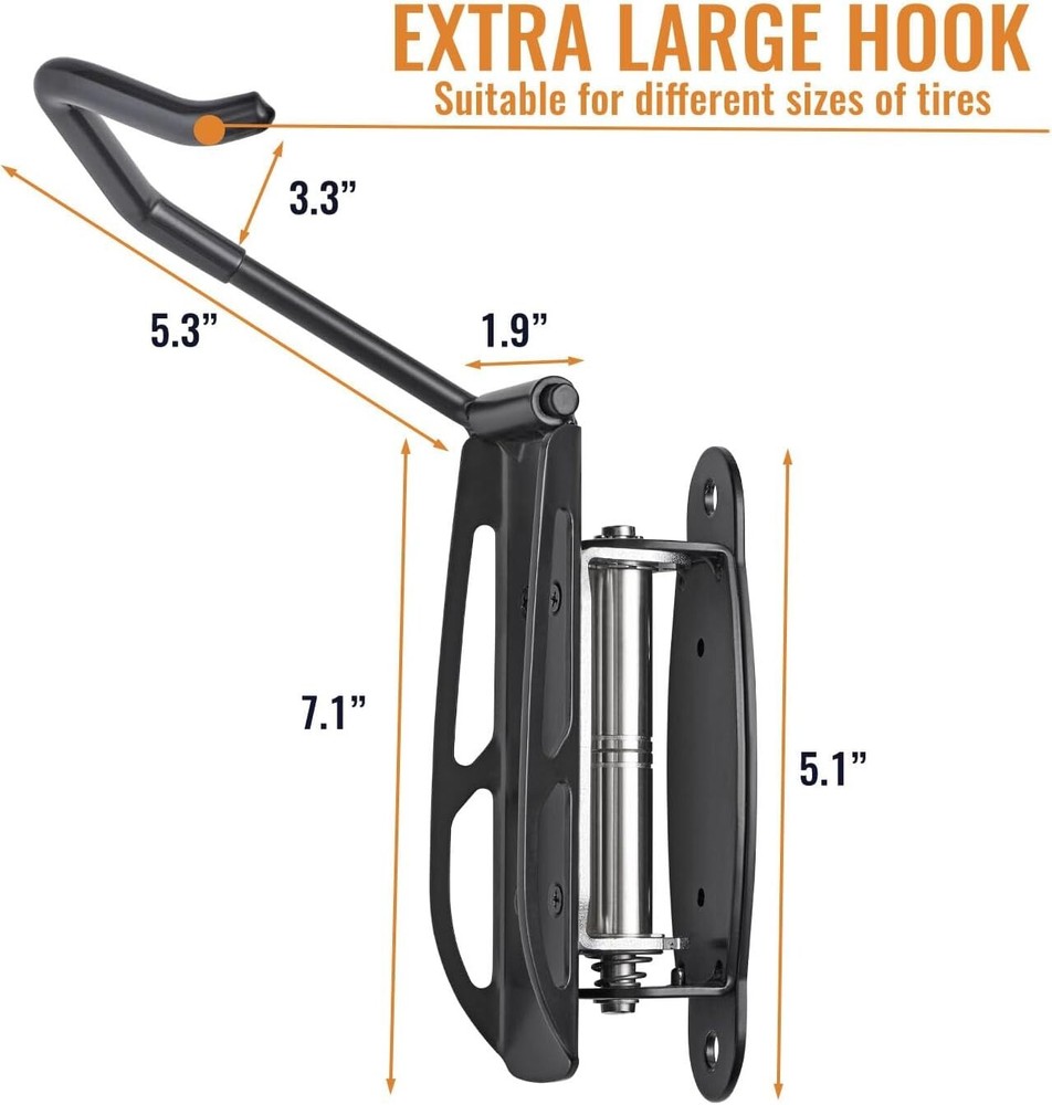 Wallmaster Swivel Double Bearing Design Bike Rack, Wall Mount Bicycles 2-Pack