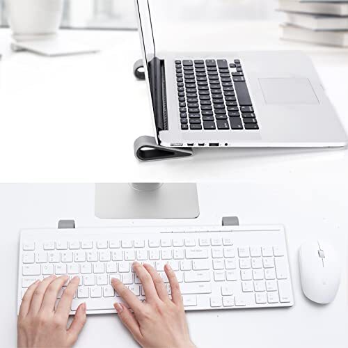 Universal Laptop/Computer Keyboard Stands, [4 Pack] Rubber Tilting 01-Black