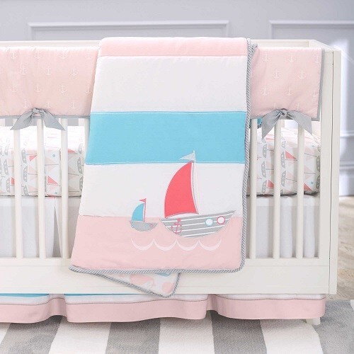 Just Born Sail Into Your Dreams 4-Pc Crib Bedding Set Includes Mobile *New*