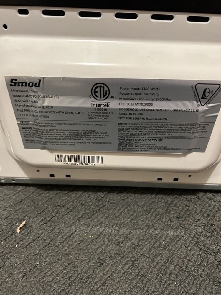 Smud Countertop Microwave