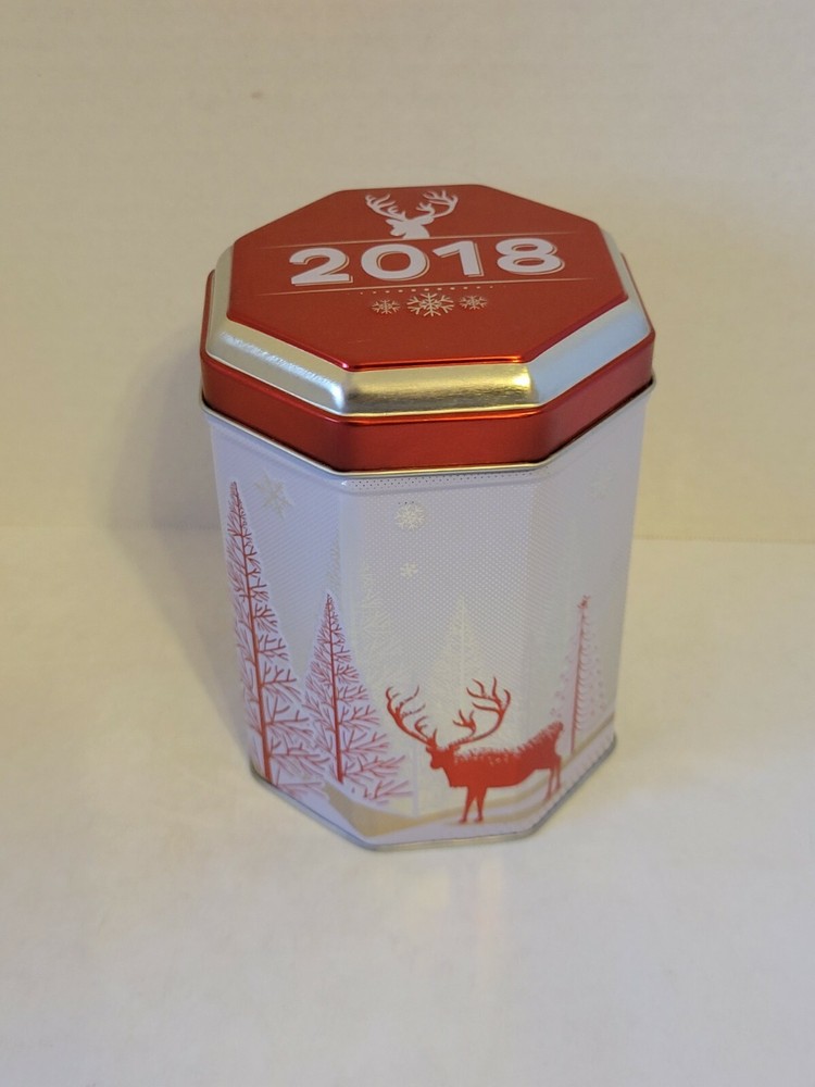 Aldi German 2018 Musical "O Christmas Tree" Christmas Cookie Tin - EMPTY