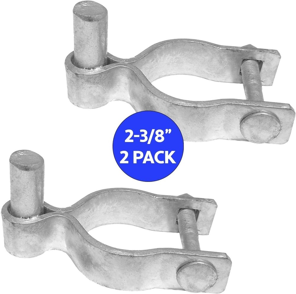 2-3/8" Galvanized Chain Link Fence Gate Post Hinge Pack of 2 Rustproof