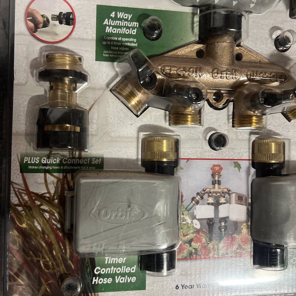 NEW Orbit Automatic Digital Yard Watering Timer System 3 Zone Valves 27665