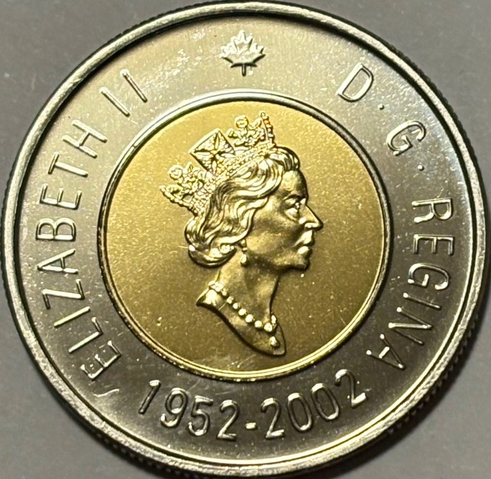 ERROR 2002 Canada $2 Dollar Commemorative Toonie! PROOF-LIKE! STRUCK THRU THREAD