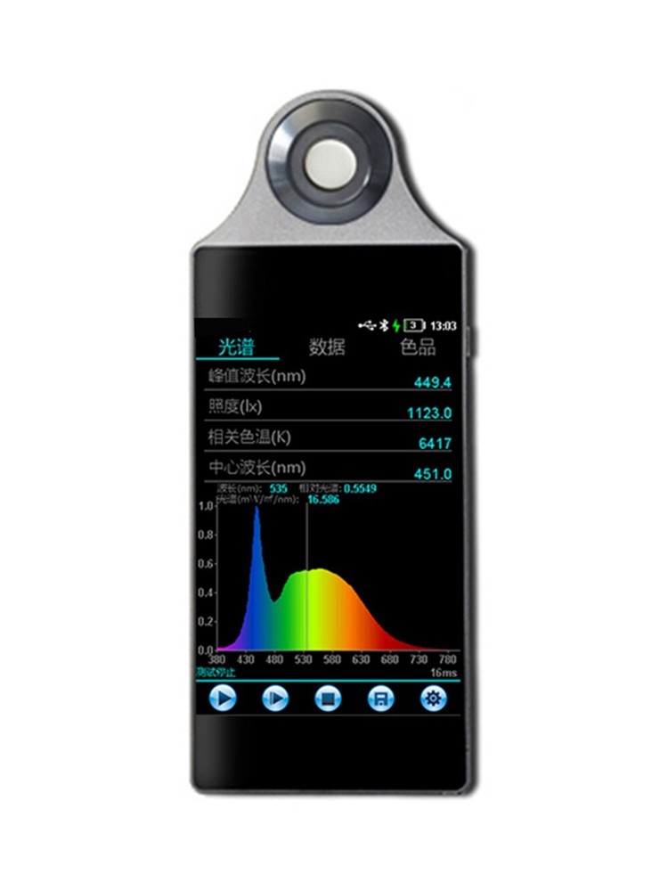 Handheld Spectrometer Spectral Illuminance Meter with 5-inch Touch Screen USB