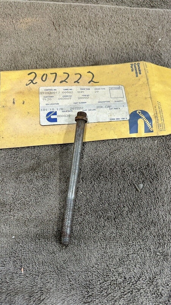 Cummins 207222 Cap Screw Twelve Point