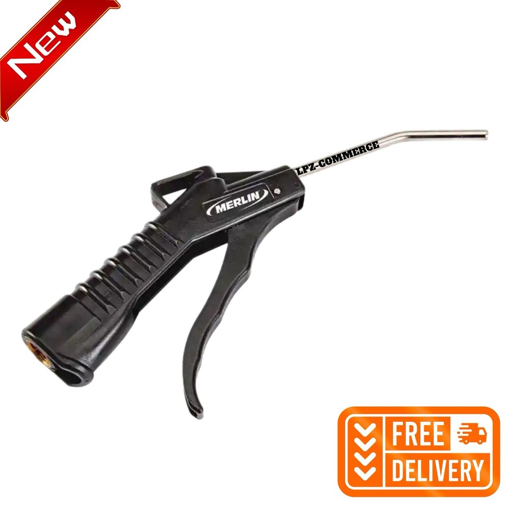 Air Blow Gun with Angled Tip, Variable-Flow Trigger & Hanger Loop