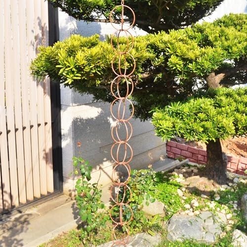 Rain Chain for Gutters Functional and Decorative Replacement copper-rings