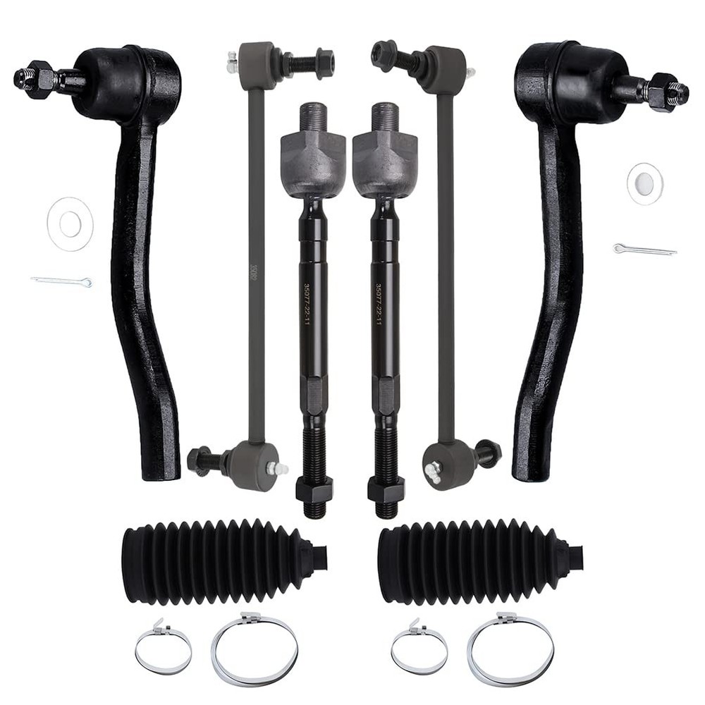 Front Inner Outer Tie Rod End with Steering Boot 8pc Kit Fit Maxima 2009-2014