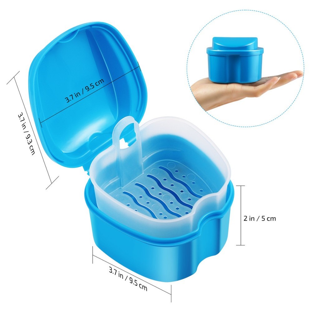 2 Pcs Professional Denture Case Travel-Sized Retainer Container Household