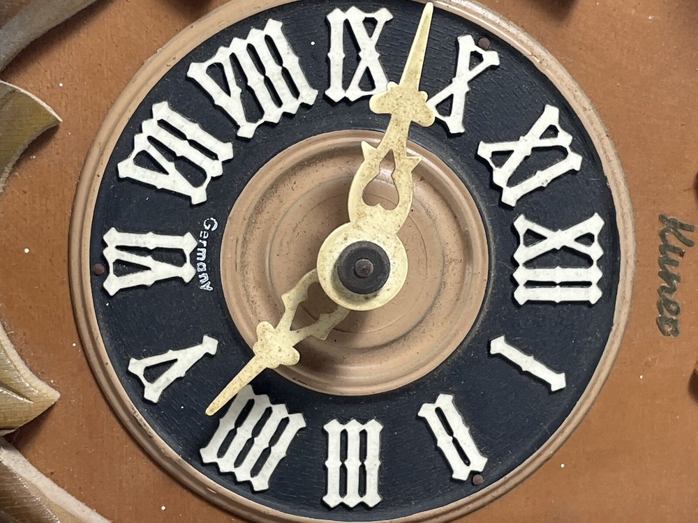 Vintage German Cuckoo Clock - Kuner - Birds, Leaves untested Complete! Read