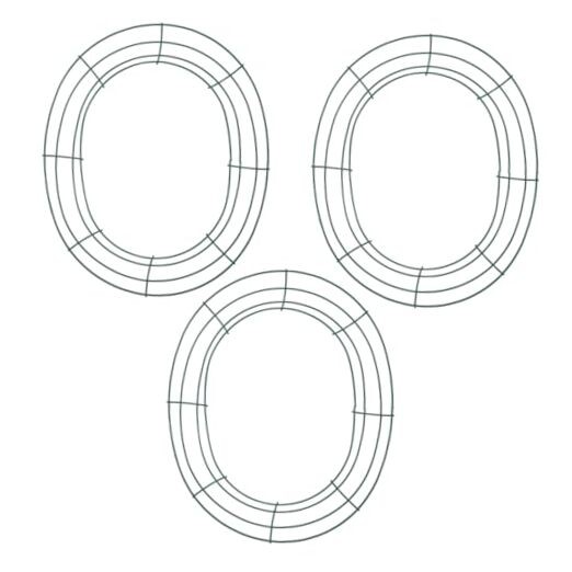 3 Pcs Easter Wire Wreath Frame: 12 Inch Easter Egg Metal Wreath Form for DIY