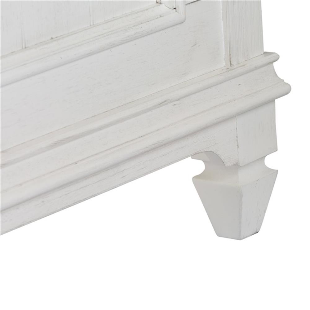 Bowery Hill Traditional Engineered Wood King Panel Bed in White
