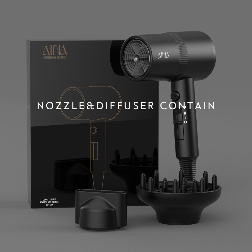 Hair Dryer with Diffuser and Ionic Technology for Fast Drying and Shine