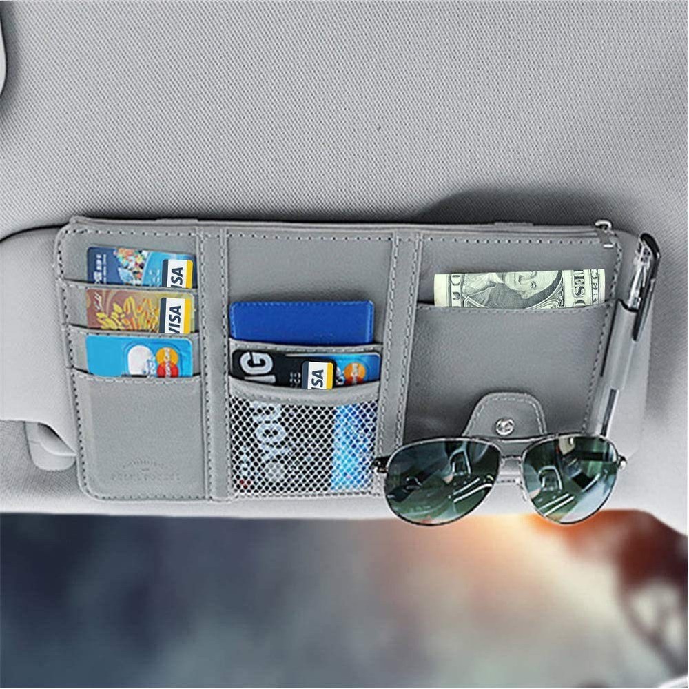 Car Sun Visor Organizer Auto Interior Pocket Holder for Documents and