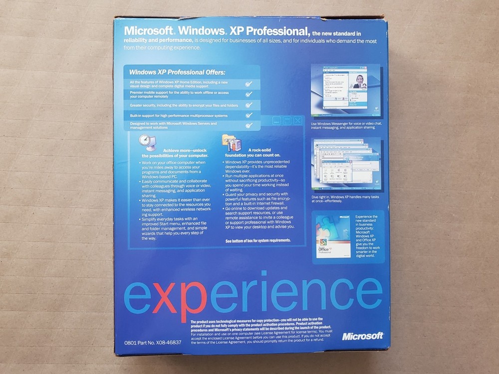 Microsoft Windows XP Professional Version 2002 Upgrade – Complete Retail Box