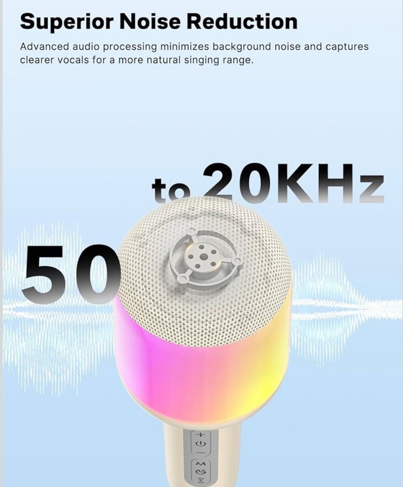 Wireless Bluetooth Karaoke Microphone with Dynamic Lights